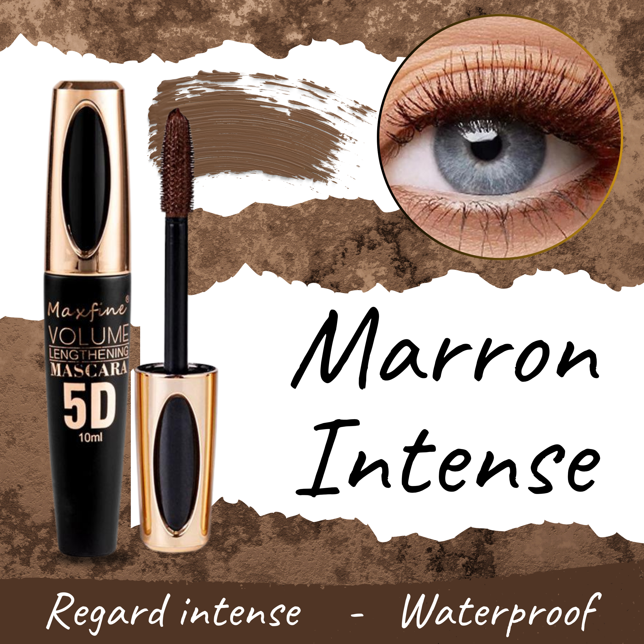 le style de fysso maquillage yeux femme marron 5d intense cils xxl tendance halloween party fete
